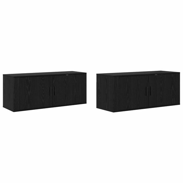 vidaXL N&aacute;stěnn&yacute; TV skř&iacute;ňov&yacute; set 2 pcs Čern&yacute; dub 100 x 34,5 x 40 cm
