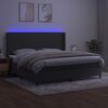 vidaXL Box spring postel s matrac&iacute; a LED tmavě &scaron;ed&aacute; 200x200 cm samet