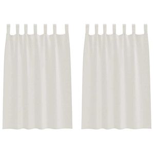 vidaXL Voile Záclona se záclonami 2 pcs Krémová 140 x 140 cm Polyester