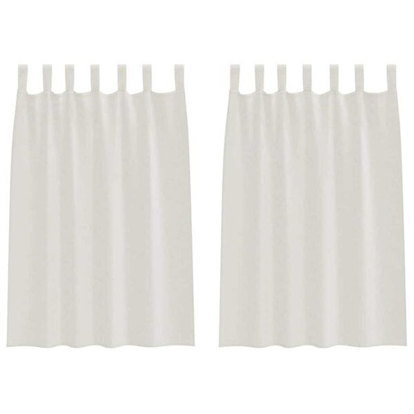 vidaXL Voile Záclona se záclonami 2 pcs Krémová 140 x 140 cm Polyester