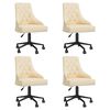 vidaXL Otočn&eacute; j&iacute;deln&iacute; židle 4 ks kr&eacute;mov&eacute; samet