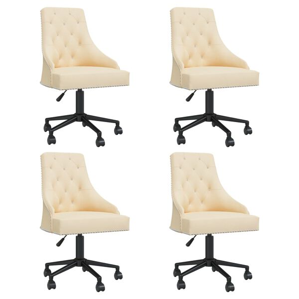 vidaXL Otočn&eacute; j&iacute;deln&iacute; židle 4 ks kr&eacute;mov&eacute; samet