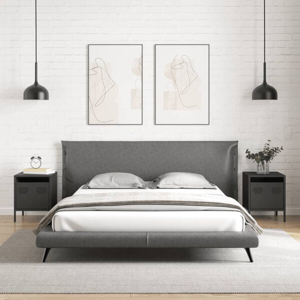 vidaXL Noční stolky 2 ks černé 35 x 39 x 43,5 cm ocel