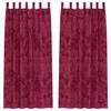 vidaXL Sametové závěsy 2 pcs vínová červená 245 x 140 cm samet