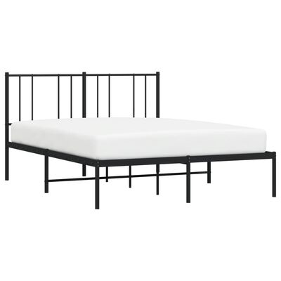 vidaXL Kovový rám postele s čelem černý 140 x 190 cm
