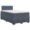 vidaXL Box spring postel s matrac&iacute; a LED Tmavě &scaron;ed&aacute; 120 x 190 cm Samet