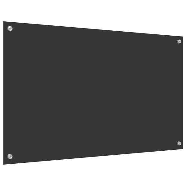 vidaXL Kuchyňsk&aacute; z&aacute;stěna Tmavě &scaron;ed&aacute; 100 x 60 cm tvrzen&eacute; sklo