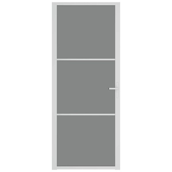 vidaXL Interi&eacute;rov&eacute; dveře 83 x 201,5 cm b&iacute;l&eacute; ESG sklo a hlin&iacute;k