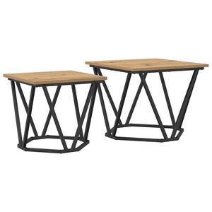 vidaXL Sada odkl&aacute;dac&iacute;ch stolků 2 ks Artisanov&yacute; dub 50 x 50 x 40 cm