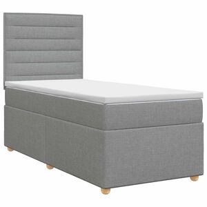 vidaXL Postel boxspring s matrac&iacute; Světle &scaron;ed&aacute; 80 x 200 cm Textil