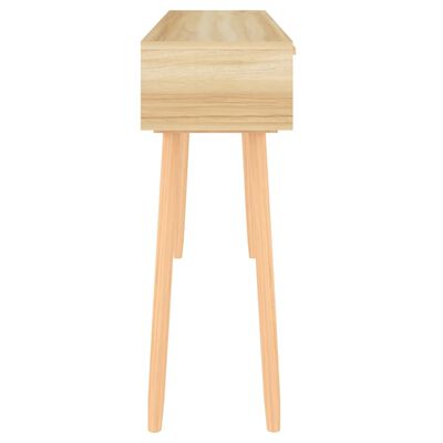 vidaXL Konzolový stolek hnědý 105x30x75 cm borovice a přírodní ratan