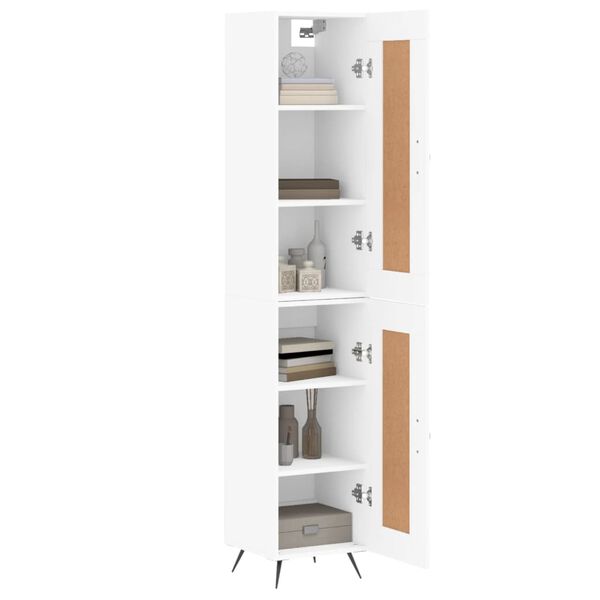 vidaXL Skř&iacute;ň highboard b&iacute;l&aacute; 34,5 x 34 x 180 cm kompozitn&iacute; dřevo