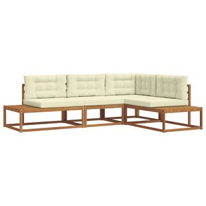 vidaXL Venkovn&iacute; pohovkov&aacute; souprava 4 Kus Přirozen&aacute; a Kr&eacute;mov&aacute;