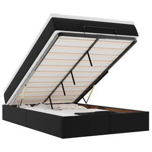 vidaXL Osmansk&yacute; r&aacute;m postele s matrac&iacute; čern&aacute; 120x190 cm uměl&aacute; kůže