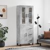 vidaXL Skř&iacute;ň highboard betonově &scaron;ed&aacute; 69,5x34x180 cm kompozitn&iacute; dřevo