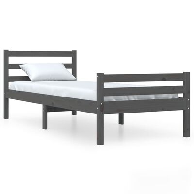 vidaXL Rám postele šedý masivní dřevo 100 x 200 cm
