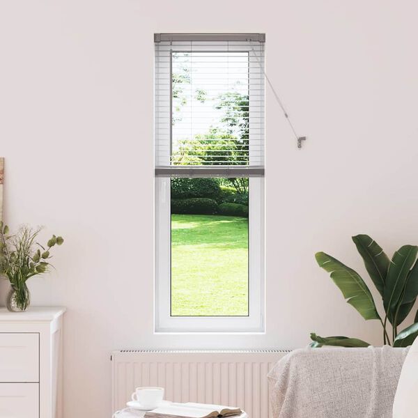 vidaXL Žaluzie na okno se z&aacute;clonami Stř&iacute;brn&aacute; Hlin&iacute;k