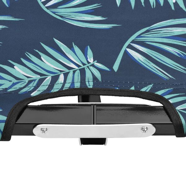 vidaXL 2místné skládací opalovací lehátko potisk s listy ocel