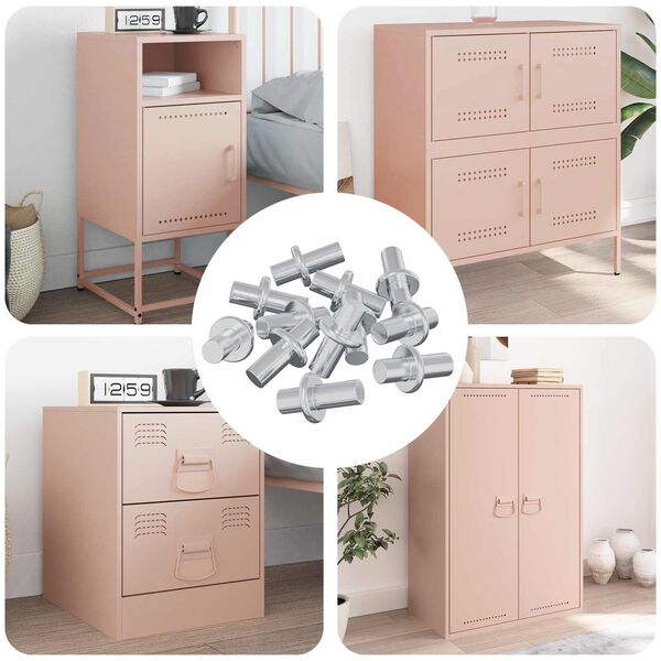 vidaXL Policejn&iacute; h&aacute;ček 12 pcs Stř&iacute;brn&aacute; 8,6 x 8,6 x 14,6 mm Ocel