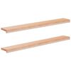 vidaXL Parapety 2 ks Př&iacute;rodn&iacute; 110 x 20 x 2 cm Masivn&iacute; bukov&eacute; dřevo