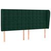 vidaXL Čelo postele typu u&scaron;&aacute;k tmavě zelen&aacute; 183x23x118/128 cm samet