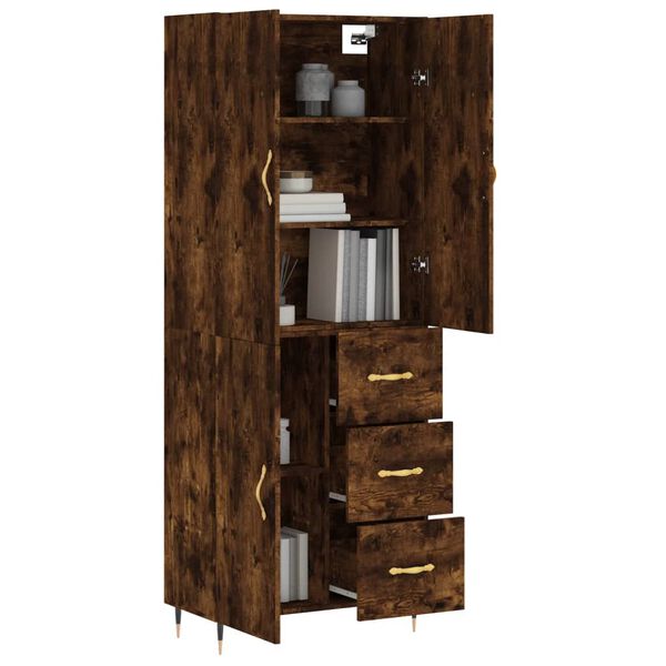 vidaXL Skř&iacute;ň highboard kouřov&yacute; dub 69,5 x 34 x 180 cm kompozitn&iacute; dřevo