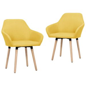 vidaXL J&iacute;deln&iacute; židle 2 ks žlut&eacute; textil