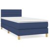 vidaXL Box spring postel s matrac&iacute; modr&aacute; 90x190 cm textil