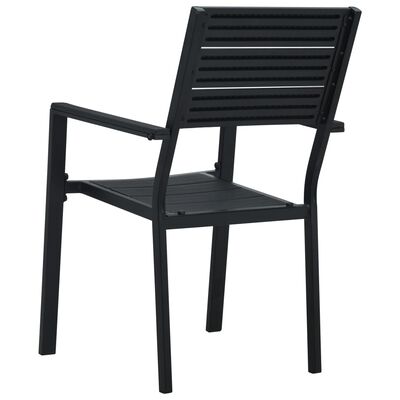 vidaXL Zahradní židle 2 ks černé HDPE dřevěný vzhled
