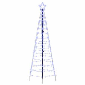 vidaXL LED v&aacute;nočn&iacute; strom EKENAS 250 cm 390 LED Modr&aacute; Ocel Modr&aacute;