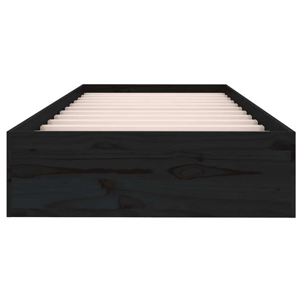 vidaXL R&aacute;m postele čern&yacute; masivn&iacute; dřevo 75 x 190 cm mal&eacute; jednolůžko