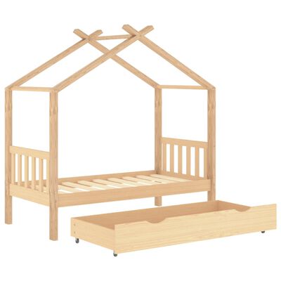 vidaXL Rám dětské postele se zásuvkou masivní borovice 80 x 160 cm
