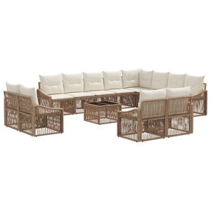 vidaXL Sada zahradn&iacute;ch pohovek 13 pcs B&eacute;žov&aacute; polyratan