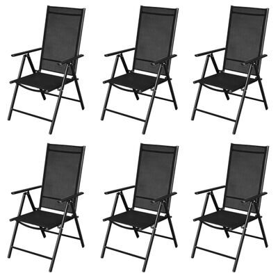 vidaXL Skládací zahradní židle 9 ks hliníkové černé