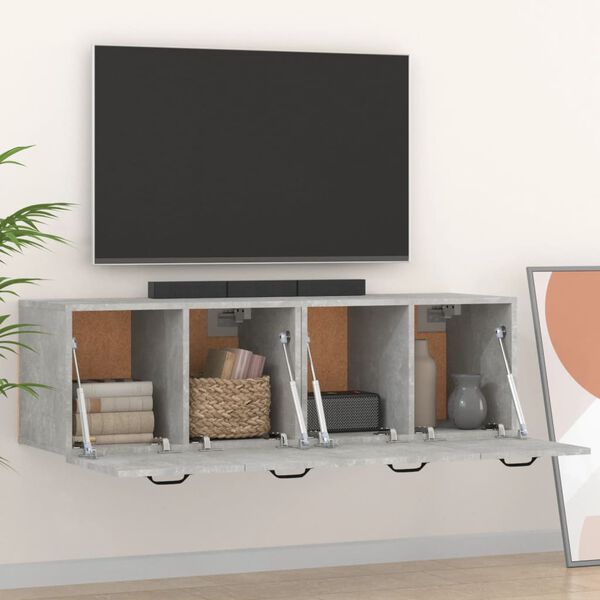 vidaXL N&aacute;stěnn&eacute; skř&iacute;ňky 2 ks betonově &scaron;ed&eacute; 80 x 35 x 36,5 cm kompozit