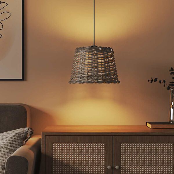 vidaXL St&iacute;nidlo na lustr hněd&eacute; &Oslash; 30 x 20 cm proutěn&eacute;