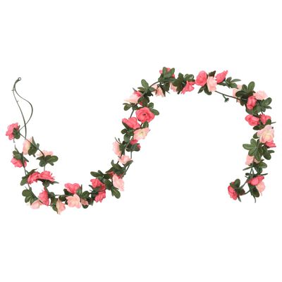 vidaXL Umělé květinové girlandy 6 ks růžové 240 cm