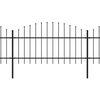 vidaXL Zahradní plot s hroty ocel (1–1,25) x 13,6 m černý