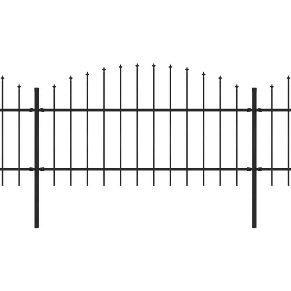 vidaXL Zahradní plot s hroty ocel (1–1,25) x 13,6 m černý