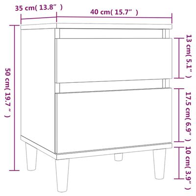 vidaXL Noční stolek hnědý dub 40 x 35 x 50 cm