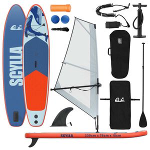 vidaXL Nafukovac&iacute; SUP deska s plachtou SCYLLA 330 x 76 x 15 cm Modr&aacute;