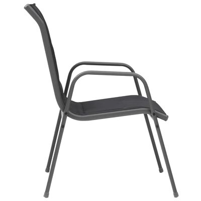 vidaXL Stohovatelné zahradní židle 6 ks ocel a textilen černé