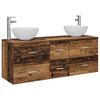 vidaXL Sada koupelnov&yacute;ch skř&iacute;něk 3 ks Star&eacute; dřevo 129 x 35 x 80 cm