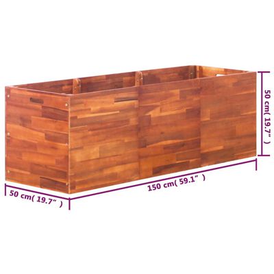 vidaXL Vyvýšený záhon akáciové dřevo 150 x 50 x 50 cm