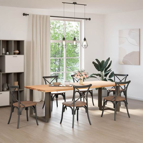 vidaXL Nohy k j&iacute;deln&iacute;mu stolu ve tvaru T, 2 ks, čern&eacute;, 80 x 35 x (72-73) cm, ocel