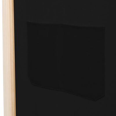 vidaXL 5dílný paraván černý 200 x 170 x 4 cm textil