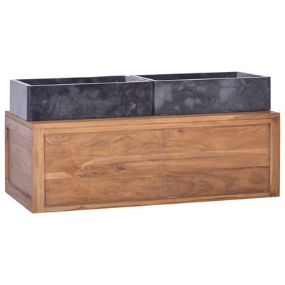 vidaXL Nástěnná koupelnová skříňka 90x45x30 cm masivní teakové dřevo