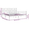 vidaXL Rám postele s čelem bílý Super King Size masivní dřevo