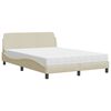 vidaXL Postel s matrac&iacute; Dover kr&eacute;mov&aacute; 140 x 190 cm textil