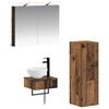 vidaXL Sada koupelnov&yacute;ch skř&iacute;něk 4 pcs Star&eacute; dřevo 40 x 10,5 x 60,5 cm